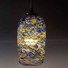Clear Optic Cylinder Pendant by Mark Rosenbaum (Art Glass Pendant Lamp)