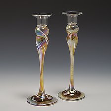Candlestick Pairs by Mark Rosenbaum (Art Glass Candleholder)