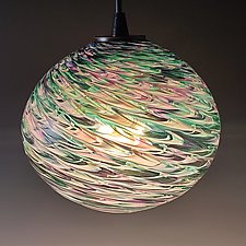 Clear Optic Globe Pendant by Mark Rosenbaum (Art Glass Pendant Lamp)