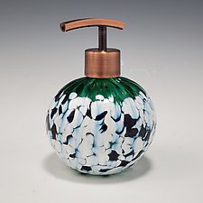 Round Soap Dispenser by Mark Rosenbaum (Art Glass Bottle)
