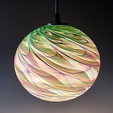 Optic Globe Pendant by Mark Rosenbaum (Art Glass Pendant Lamp)