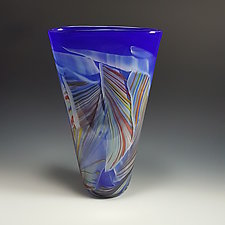 Petite Flat Cone Transformation by Mark Rosenbaum (Art Glass Vase)