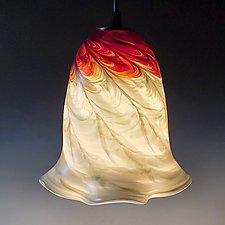 Optic Ruffle Pendant by Mark Rosenbaum (Art Glass Pendant Lamp)