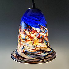 Optic Trumpet Pendant by Mark Rosenbaum (Art Glass Pendant Lamp)