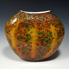Wisteria Disk by Mark Rosenbaum (Art Glass Vase)