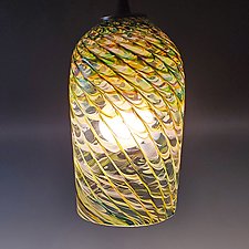 Clear Optic Cylinder Pendant by Mark Rosenbaum (Art Glass Pendant Lamp)