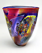 Ruby Sunset Colorfield Vessels by Wes Hunting (Art Glass Vessel)