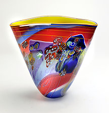 Golden Morning Colorfield Vessels by Wes Hunting (Art Glass Vessel)