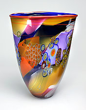 Ruby Sunset Colorfield Vessels by Wes Hunting (Art Glass Vessel)