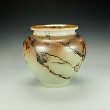 Horsehair Raku Pottery XXI by Lance Timco (Ceramic Vessel)