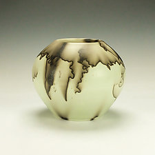 Horsehair Raku Pottery Vessel XI by Lance Timco (Ceramic Vessel)