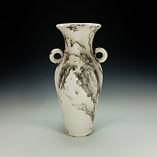 Horsehair Raku Pottery with Handles by Lance Timco (Ceramic Vessel)