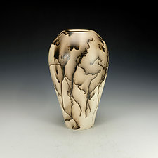 Horsehair Raku Pottery by Lance Timco (Ceramic Vessel)