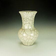 Raku Pottery With Crackle Glaze by Lance Timco (Ceramic Vessel)