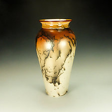 Horsehair Raku Pottery Jar by Lance Timco (Ceramic Vessel)