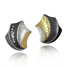 Shell Shaped Earrings by Keiko Mita (Gold, Silver & Stone Earrings)