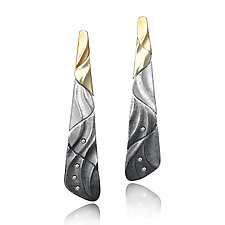 Ombre Earrings with Diamond Accents by Keiko Mita (Gold, Silver & Stone Earrings)