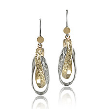 Interlock Twisted Loop Earrings by Keiko Mita (Gold & Silver Earrings)