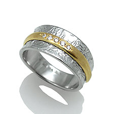 Double Band Ring by Keiko Mita (Gold Silver & Stone Ring)