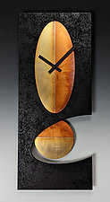Black Oval Pendulum Clock by Leonie Lacouette (Metal & Wood Clock)