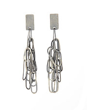 Carved Oval Tangle Earrings by Heather Guidero (Silver Earrings)
