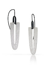 Long Carved Arch Slot Earrings by Heather Guidero (Silver Earrings)