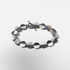 Half and Half Eclipse Circle Link Bracelet by Heather Guidero (Silver Bracelet)