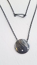 Circle Striation Necklace by Heather Guidero (Gold, Silver & Stone Necklace)