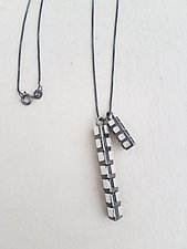 Square Eclipse Charm Necklace by Heather Guidero (Silver Necklace)