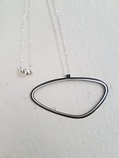 Large Organic Oval Necklace by Heather Guidero (Silver Necklace)
