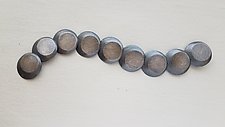 Carved Tapered Circle Link Bracelet by Heather Guidero (Silver Bracelet)