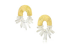 Carved Arch Quartz Earrings by Heather Guidero (Gold, Silver & Stone Earrings)