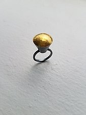 Large Carved Dome Ring by Heather Guidero (Gold & Silver Ring - Size 6.75)