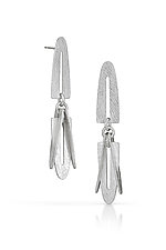Carved Long Arch Slot Cluster Earrings by Heather Guidero (Silver Earrings)