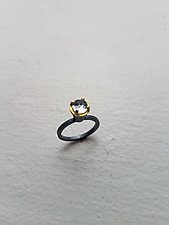 White Topaz Carved Prong Set Cone Ring by Heather Guidero (Gold, Silver & Stone Ring - Size 6.5)