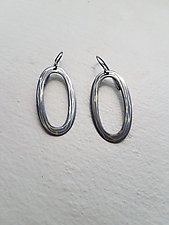 Oval Scribble Earrings by Heather Guidero (Gold & Silver Earrings)