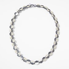 Half and Half Eclipse Circle Link Necklace by Heather Guidero (Silver Necklace)