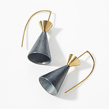 Carved Cone Earrings by Heather Guidero (Silver Earrings)