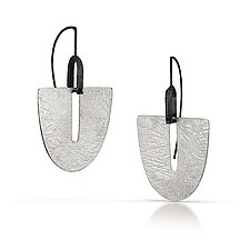 Wide Carved Arch Slot Earrings by Heather Guidero (Silver Earrings)