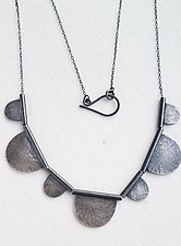 Carved Half Circles Necklace by Heather Guidero (Silver Necklace)