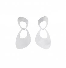 Large Interlocking Petal Earrings by Heather Guidero (Silver Earrings)