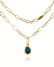 Australian Opal Pendant Necklace by Petra Class (Gold & Silver Necklace)