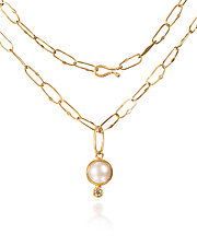 Gold, Pearl and Diamond Necklace by Petra Class (Gold & Silver Necklace)