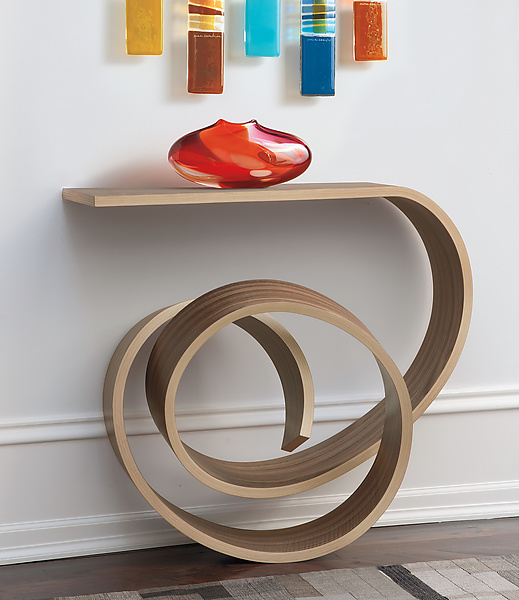 Nebula Table By Kino Guerin Wood, 36 Inch Console Table With Shelves