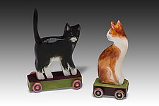 Look Back Cat by Dona Dalton (Wood Sculpture)