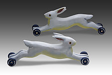 Running Rabbit by Dona Dalton (Wood Sculpture)