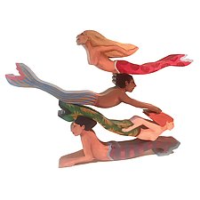 Stacking Merpeople by Dona Dalton (Wood Sculpture)