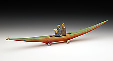 Journey Boat: Couple with Bird by Dona Dalton (Wood Sculpture)