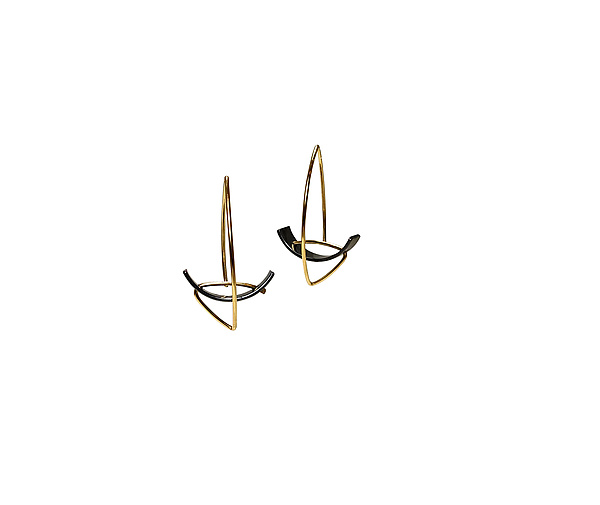 Tension Hoops by Hilary Hachey (Gold & Silver Earrings) | Artful Home