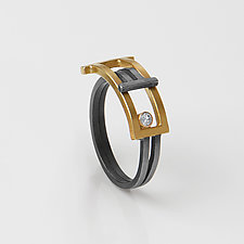 Foldover Ring by Hilary Hachey (Gold & Silver Ring)